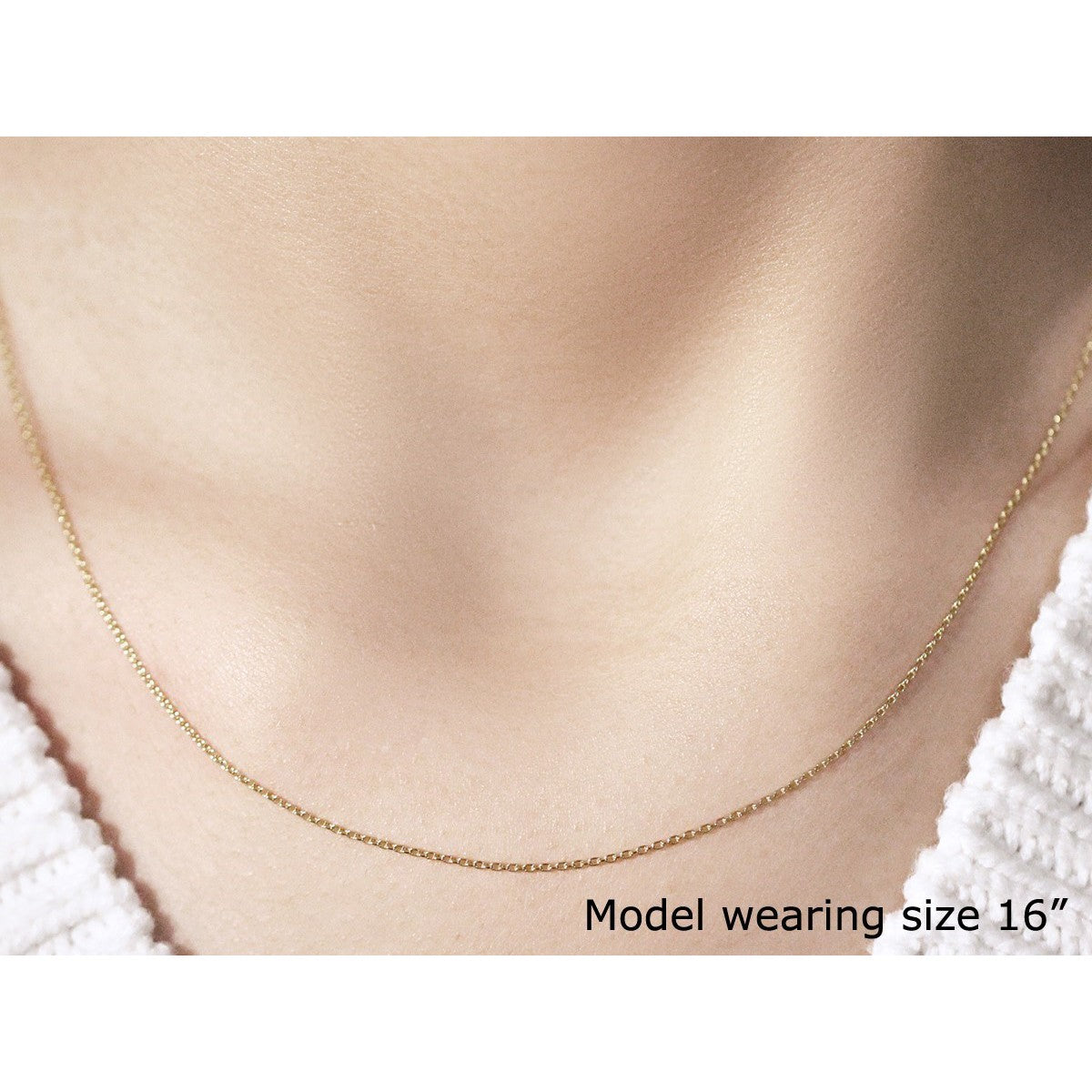 14k Yellow Gold Oval Cable Link Chain (0.97 mm)  DestGlow