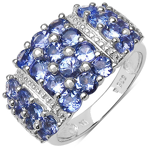 2.06 Carat Genuine Tanzanite .925 Sterling Silver Ring by Bids.com