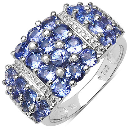 2.06 Carat Genuine Tanzanite .925 Sterling Silver Ring by Bids.com