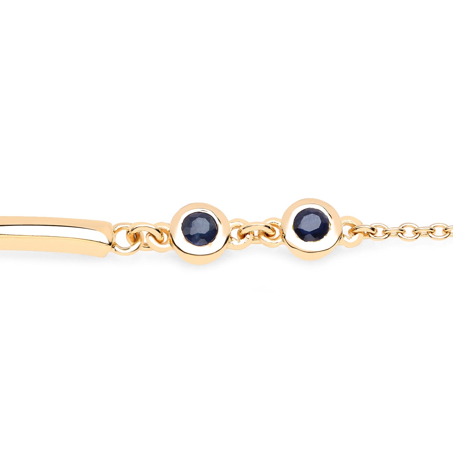 18K Yellow Gold Plated 0.24 Carat Genuine Blue Sapphire .925 Sterling Silver Bracelet by Bids.com