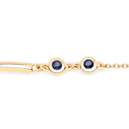 18K Yellow Gold Plated 0.24 Carat Genuine Blue Sapphire .925 Sterling Silver Bracelet by Bids.com
