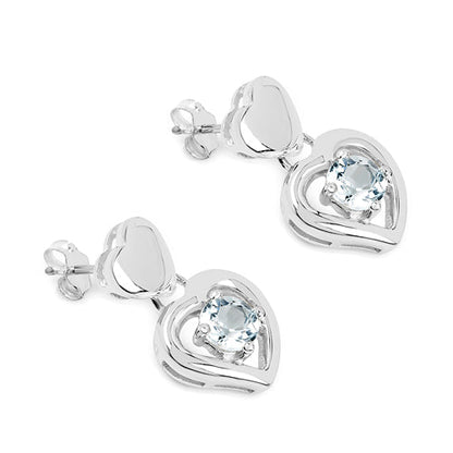 1.90 Carat Genuine Blue Topaz .925 Sterling Silver Earrings  DestGlow