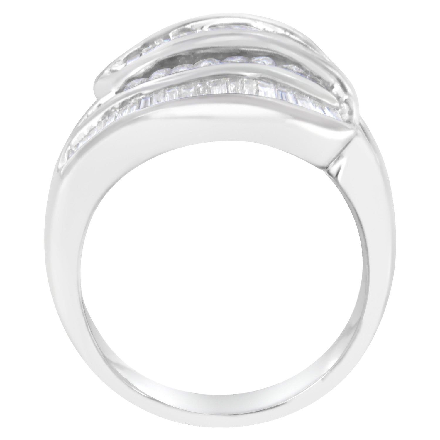 14KT White Gold Diamond Bypass Band Ring (1 cttw, H-I Color, SI1-SI2 Clarity) by Bids.com