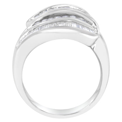 14KT White Gold Diamond Bypass Band Ring (1 cttw, H-I Color, SI1-SI2 Clarity) by Bids.com