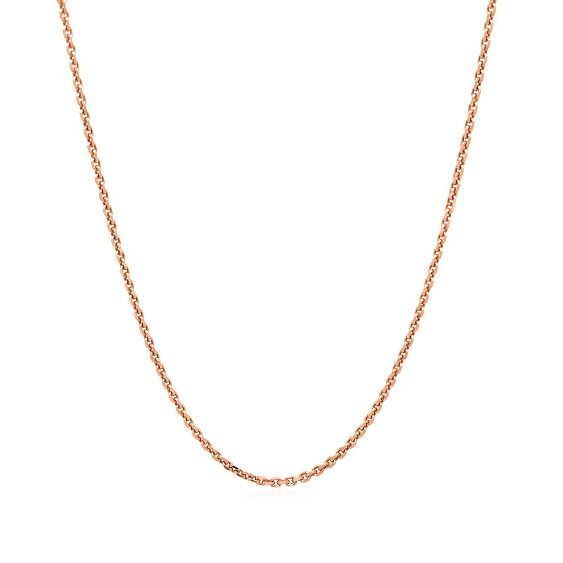 14k Rose Gold Diamond Cut Cable Link Chain 1.3mm by Bids.com