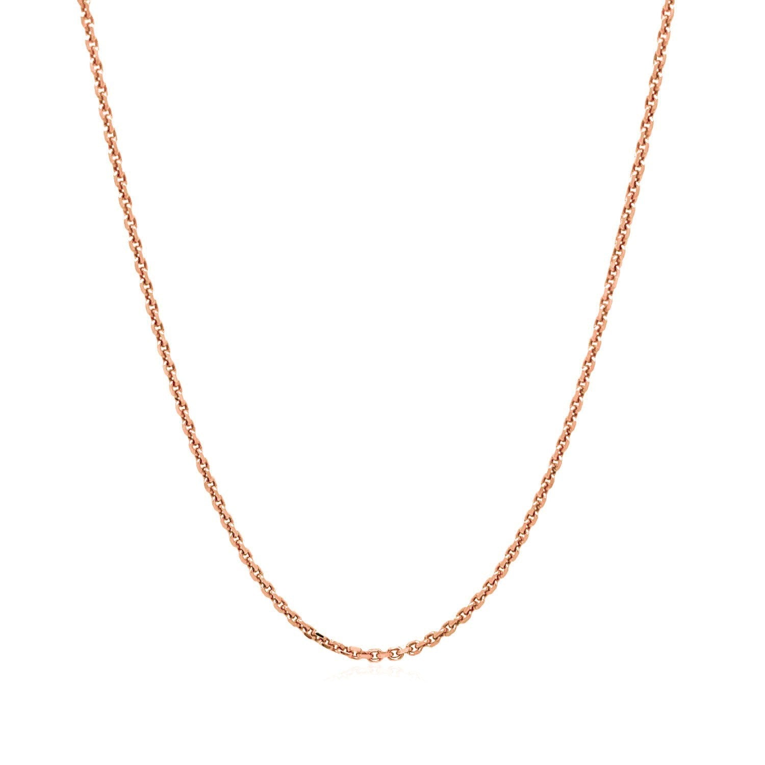 14k Rose Gold Diamond Cut Cable Link Chain 1.3mm by Bids.com