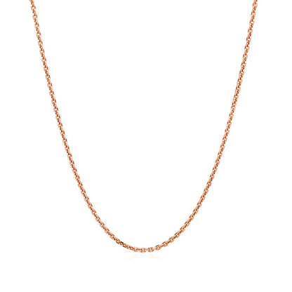 14k Rose Gold Diamond Cut Cable Link Chain 1.3mm by Bids.com
