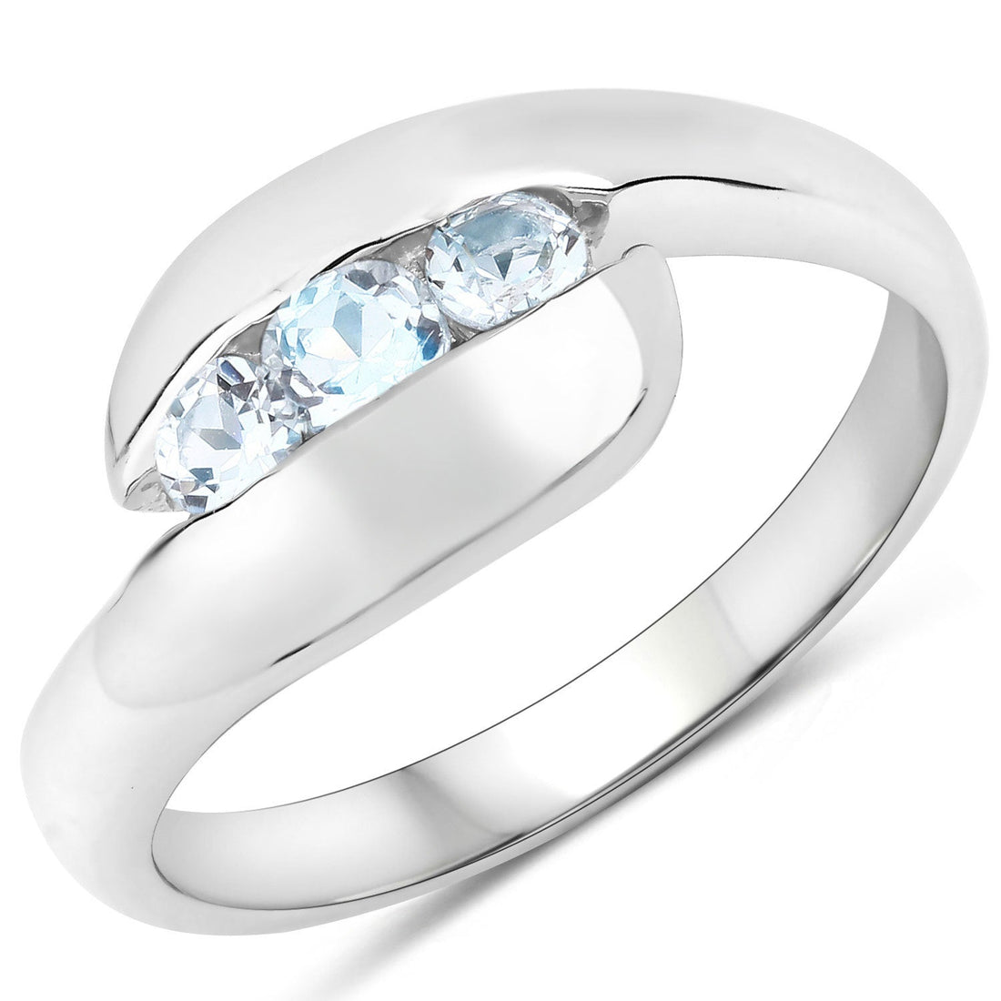 0.74 Carat Genuine Blue Topaz .925 Sterling Silver Ring by Bids.com