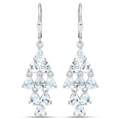 3.96 Carat Genuine Aquamarine .925 Sterling Silver Earrings by Bids.com