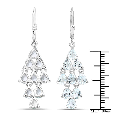 3.96 Carat Genuine Aquamarine .925 Sterling Silver Earrings by Bids.com