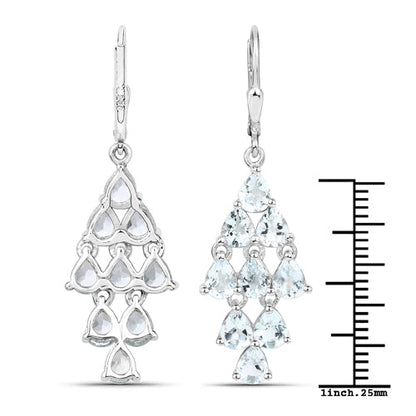3.96 Carat Genuine Aquamarine .925 Sterling Silver Earrings by Bids.com