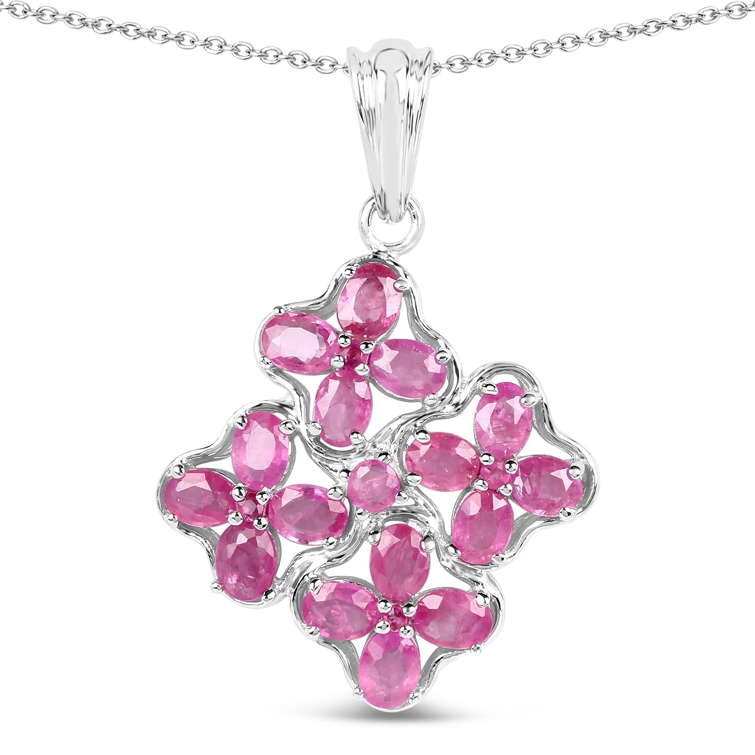 3.72 Carat Genuine Ruby .925 Sterling Silver Pendant by Bids.com