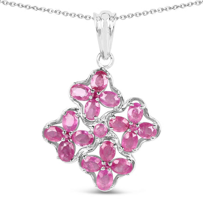 3.72 Carat Genuine Ruby .925 Sterling Silver Pendant by Bids.com