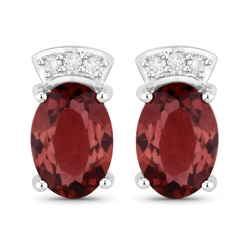 1.35 Carat Genuine Pink Tourmaline and White Diamond 14K White Gold Earrings by Bids.com
