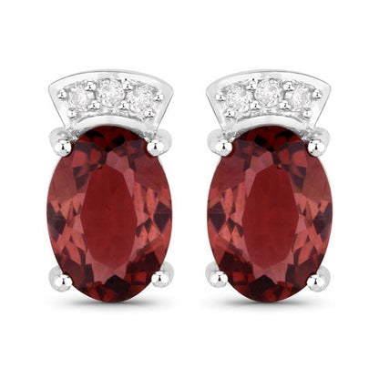 1.35 Carat Genuine Pink Tourmaline and White Diamond 14K White Gold Earrings by Bids.com