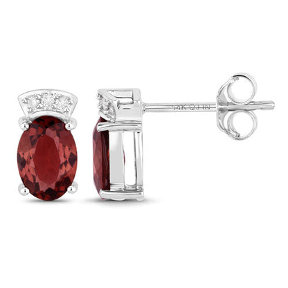 1.35 Carat Genuine Pink Tourmaline and White Diamond 14K White Gold Earrings by Bids.com