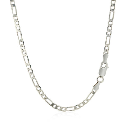3.0mm 14k White Gold Solid Figaro Chain by Bids.com