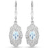 0.96 Carat Genuine Aquamarine and White Topaz .925 Sterling Silver Earrings by Avera Group