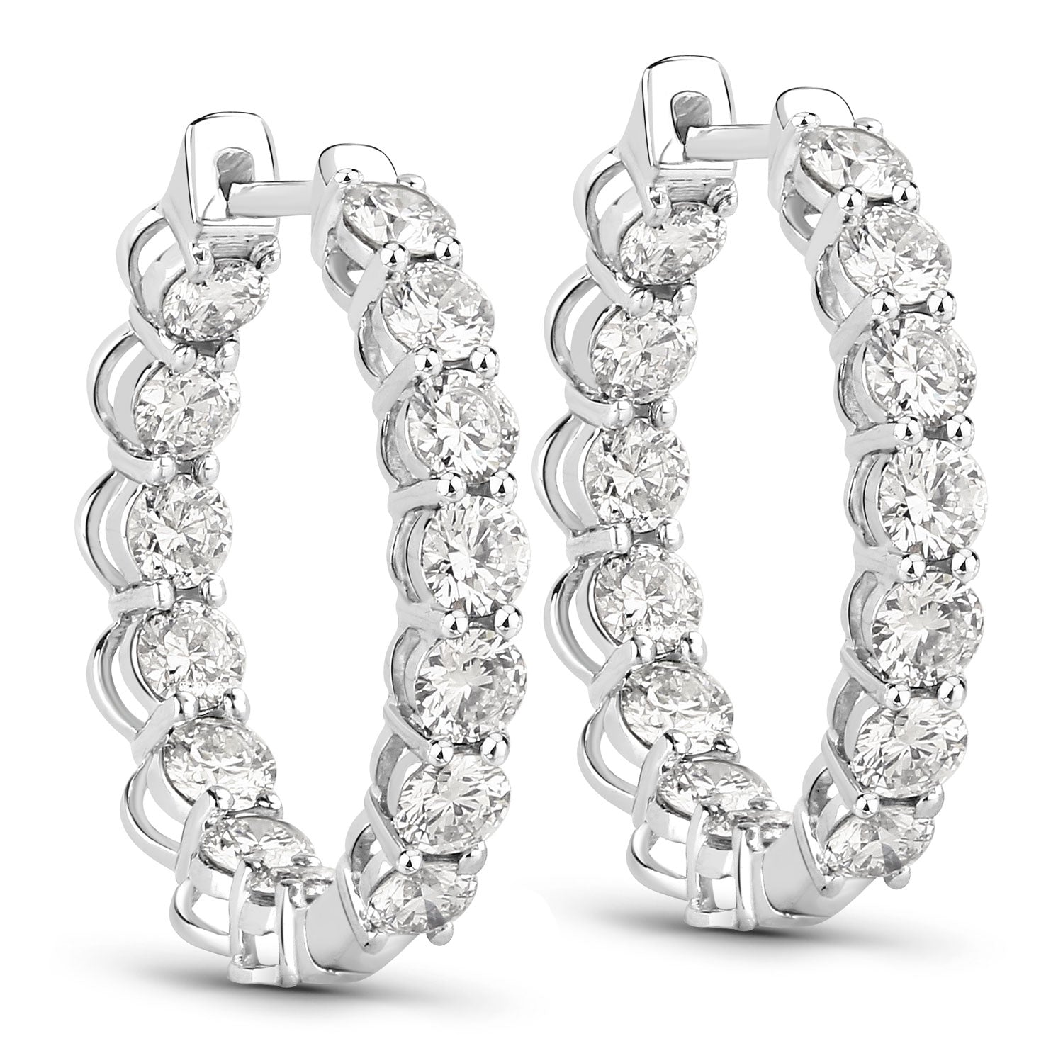 2.52 Carat Genuine Lab Grown Diamond 14K White Gold Earrings  DestGlow