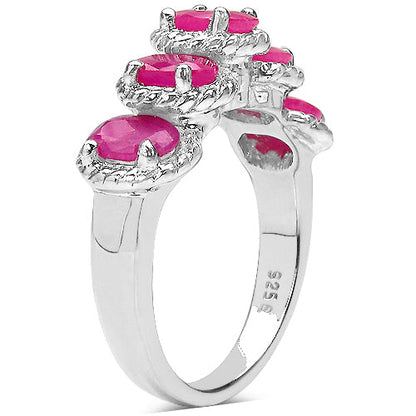 3.20 Carat Genuine Ruby Sterling Silver Ring by Bids.com