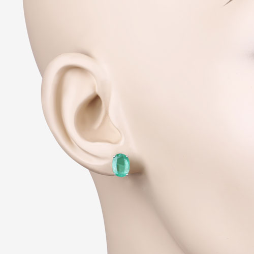2.40 Carat Genuine Zambian Emerald 10K White Gold Earrings by Bids.com