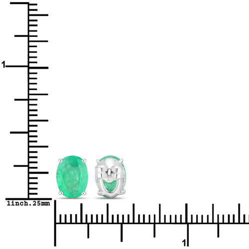 2.40 Carat Genuine Zambian Emerald 10K White Gold Earrings by Bids.com