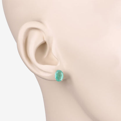 2.40 Carat Genuine Zambian Emerald 10K Yellow Gold Earrings by Bids.com