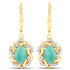 2.36 Carat Genuine Emerald and White Topaz .925 Sterling Silver Earrings 