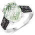 4.26 Carat Genuine Green Amethyst and Green Diamond .925 Sterling Silver Ring by Bids.com