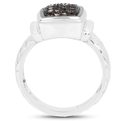 0.22 Carat Genuine Champagne Diamond .925 Sterling Silver Ring by Bids.com