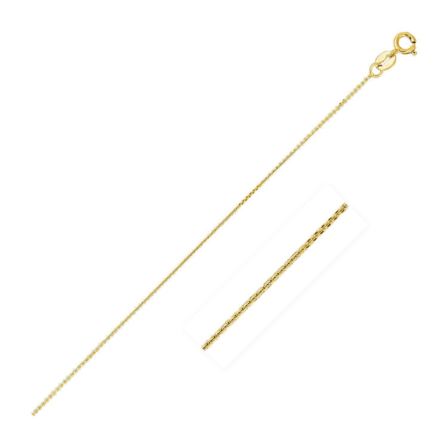14k Yellow Gold Diamond Cut Cable Link Chain 0.8mm by Bids.com