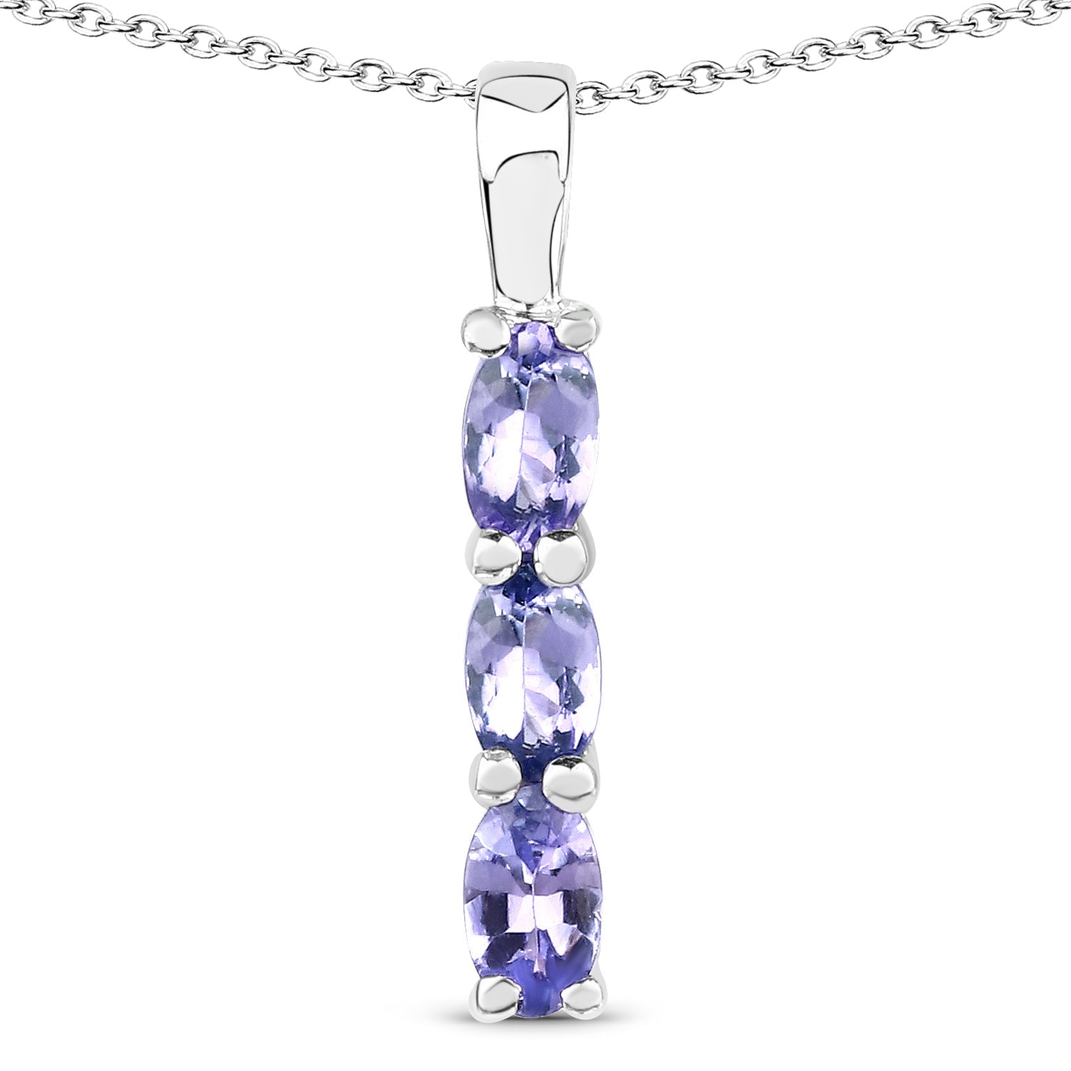 0.75 Carat Genuine Tanzanite .925 Sterling Silver Pendant  DestGlow