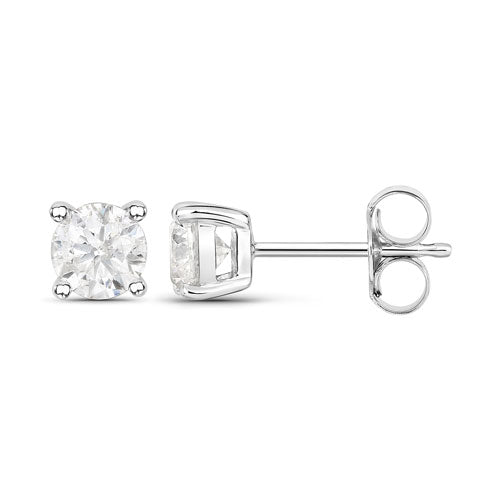 1.02 Carat Genuine White Diamond 14K White Gold Earrings by Bids.com