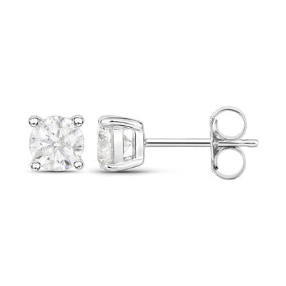 1.02 Carat Genuine White Diamond 14K White Gold Earrings by Bids.com