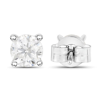 1.02 Carat Genuine White Diamond 14K White Gold Earrings by Bids.com