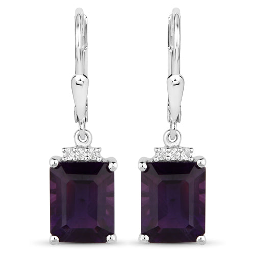 6.63 Carat Genuine Amethyst .925 Sterling Silver Earrings by Bids.com