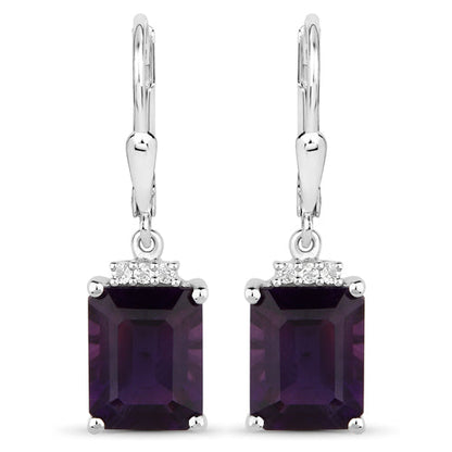 6.63 Carat Genuine Amethyst .925 Sterling Silver Earrings by Bids.com
