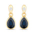 1.65 Carat Genuine Blue Sapphire and White Diamond 10K Yellow Gold Earrings by Bids.com