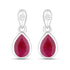 1.65 Carat Genuine Ruby and White Diamond 10K White Gold Earrings by Bids.com