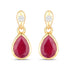 1.65 Carat Genuine Ruby and White Diamond 10K Yellow Gold Earrings by Bids.com
