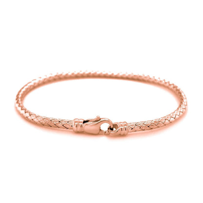 14k Rose Gold Fancy Weave Motif Bangle  DestGlow