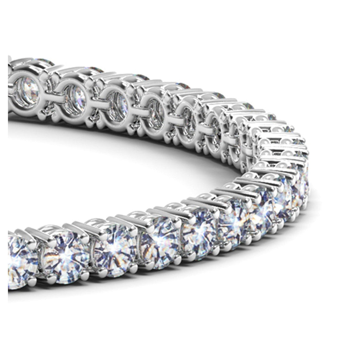 Lab Grown Round Diamond Tennis Bracelet in 14k White Gold (10 cctw F/G  VS2/SI1)  DestGlow
