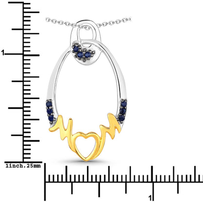 0.18 Carat Genuine Blue Sapphire .925 Sterling Silver Pendant by Bids.com