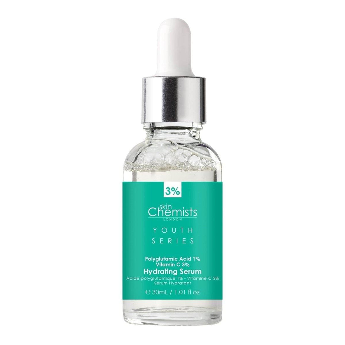 Hydrating Serum Polyglutamic Acid 1%, Vitamin C 3% 30ml by skinChemists US
