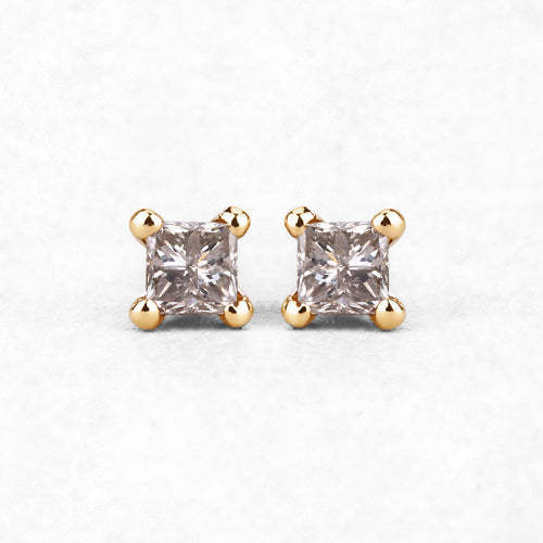 0.31 Carat Genuine Champagne Diamond 14K Yellow Gold Earrings (I1-I2)  DestGlow