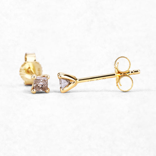 0.31 Carat Genuine Champagne Diamond 14K Yellow Gold Earrings (I1-I2)  DestGlow
