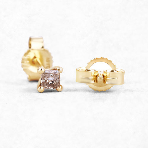 0.31 Carat Genuine Champagne Diamond 14K Yellow Gold Earrings (I1-I2)  DestGlow