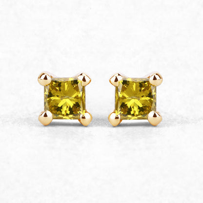 0.25 Carat Genuine Yellow Diamond 14K Yellow Gold Earrings (SI1-SI2)  DestGlow