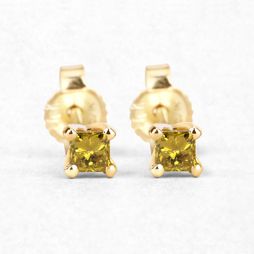 0.25 Carat Genuine Yellow Diamond 14K Yellow Gold Earrings (SI1-SI2)  DestGlow