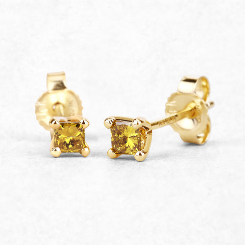 0.25 Carat Genuine Yellow Diamond 14K Yellow Gold Earrings (SI1-SI2)  DestGlow